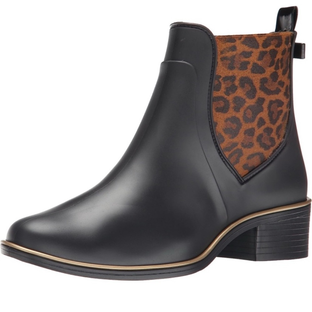Kate Spade Black and Brown Chelsea Ankle Boots with Chunky Heel size 8/9